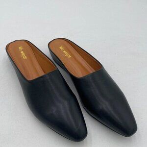 Wo wagas Women Mules Low Wedge Heels Slippers Square Toe Slip On Shoe Indoor